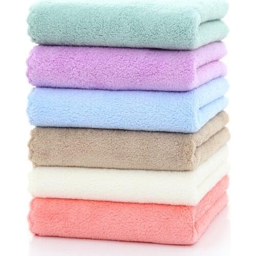 Solid Color Face Towel Soft Superfine Fiber Towel Coral Fleece Towels for Adults Kids Asciugamano Recznik Serviette 35*75cm