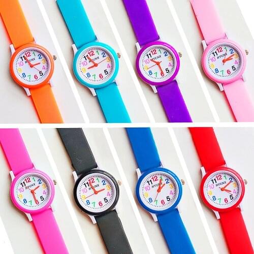 Solid Color Strap Children Watch Kids Digital Electronics Watches Girls Boys Students Clock Child Quartz Wristwatches Baby Watch