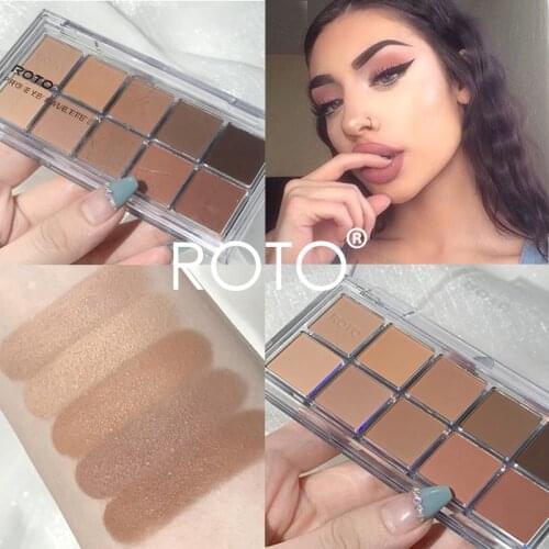 ROTO Acrylic Matte Glitter Eyeshadow Palette Glitter Shimmer and Shine Eye Shadow Makeup Palette Nude Smokey Eye Pigments