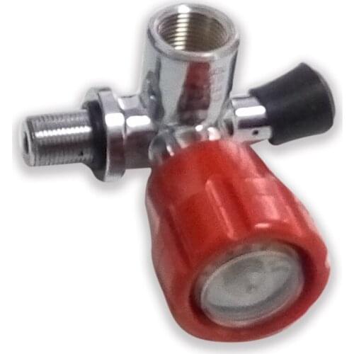 AC911 Pcp Paintball Din Valve Tank ON/OFF Valve With Gauge M18*1.5 Male G5/8 Female 4500psi For High Pressure Cylinder/CF Tank