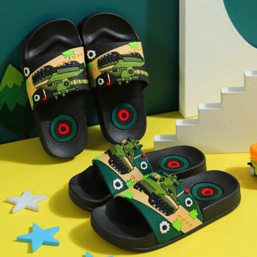 2021 New Summer Cartoon Childrens Slippers For Boys Girls Slippers Home Flip Flops Non-slip Big Kids Beach Sandals