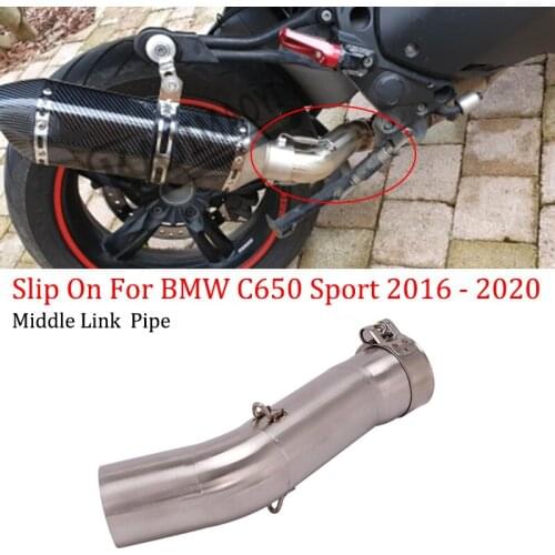 Slip On For BMW C650 Sport C650GT C600 Sport 2016 - 2020 Motorcycle Exhaust Escape Modify Middle Connect Link Pipe 51mm Muffler