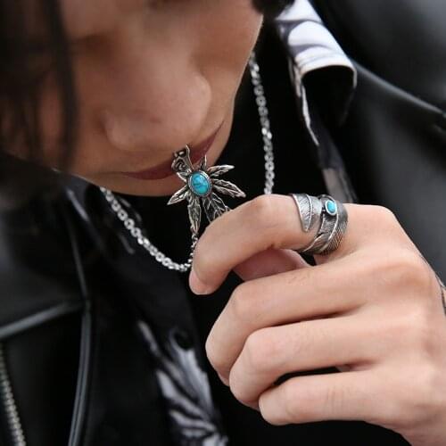 Steel soldier 3D exquisite leaves pendant stainless steel fashion jewelry for men and women stainless steel jewelry for gift