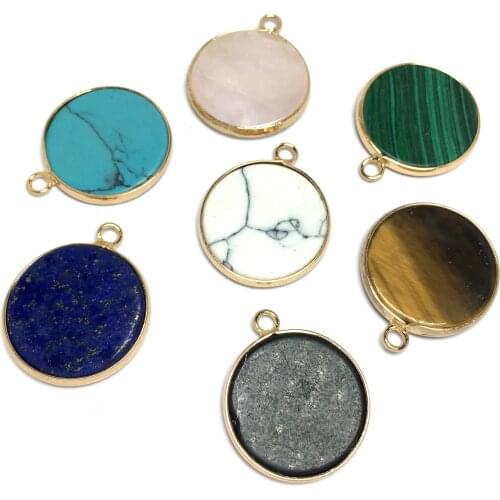 High Quality Natural Stone Charms Pendant Lapis Lazuli Turquoises Crystal Pendants For Jewelry Making DIY Necklace Accessories