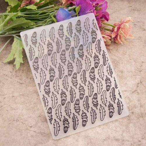 ZFPARTY Feather Plastic Embossing Folder For Scrapbooking DIY Photo Album Card