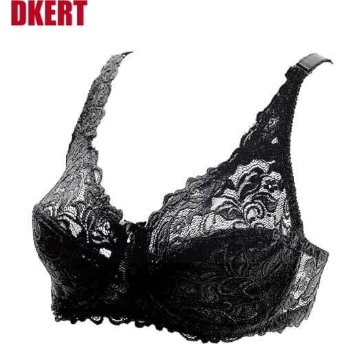 DKERT Brand New Big size C D E women bra Transparent Ultrathin bralette plus size 100E Sexy underwear Lace brassiere