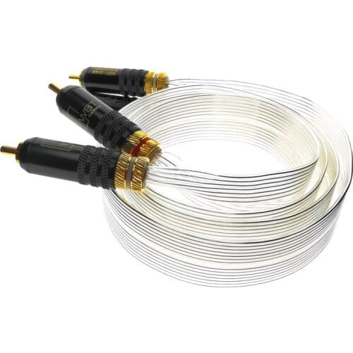 1Pair DIY HIFI Nordost OCC Silver Plated RCA Interconnect Cable With Gold Plated RCA Plug