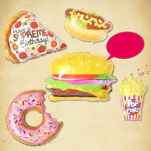 1pcs/lot Pink Donuts Candy Ice Cream Food Foil Balloons For Happy Birthday Decorations Big Inflatable Helium Sweet Kids Toys