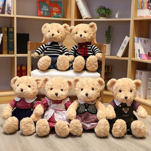 1pc 55CM British Style Teddy Bear Plush Toys High Quality Stuffed Dressing Animal Bears Toy Children Girls Birthday Gift Dolls