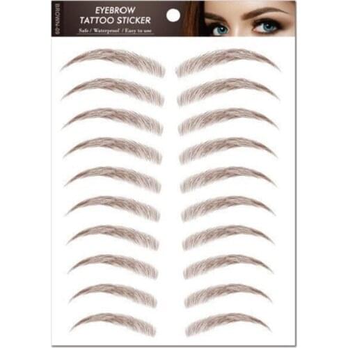10 Sheets 6D Ecological Eyebrow Sticker Waterproof Eyebrow Tattoo Transfers Stickers Eyebrow Grooming Shaping Makeup for