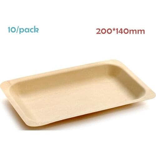 Promotion -Party Wedding Supplies Disposable Tableware Sushi/Salad/Dessert 200*140mm Rectangle Wood Plate, 10/Pack