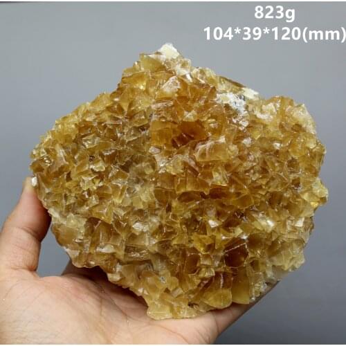 100% natural Orange Amber Calcite mineral specimen stones and crystals healing crystals quartz gemstones box size 5.2cm