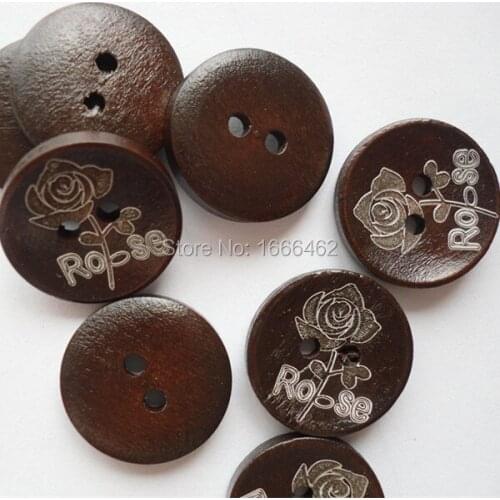 100pcs/lot 20mm Laser marking Knotbow paint wood buttons,Sewing wooden buttons garments accessory wholesale L-5