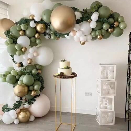 101pcs Green Gold Metal Balloon Garland Arch Wedding Birthday Balloons Decoration Party Ballons Christmas New Year Party Decor