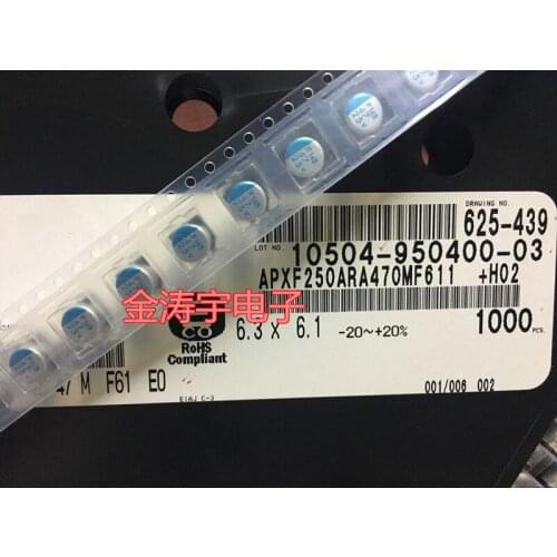 25v47uf APXF250ARA470MF611 61 g 6.3 X6.1 patch solid-state capacitors
