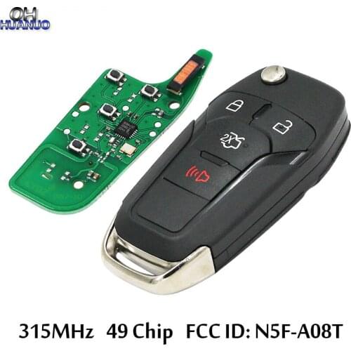 3+1B Flip Remote Key Keyless Entry Fob 315MHz For Ford Fusion 2013-2015 FCC ID: N5F-A08TAA HU101 49 chip （Chip：Hitagpro