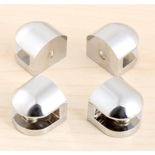 4Pcs Glass Shelf Brackets Clamp Bracket Adjustable Glass Shelf Support Holder Clamp Bracket For 5-6mm Thickness Glass w/Screws