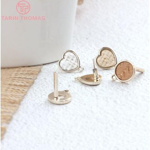 6PCS 12x15MM 13x15MM Zinc Alloy Vacation Style Stud Earrings for DIY Jewelry Making Findings Accessories