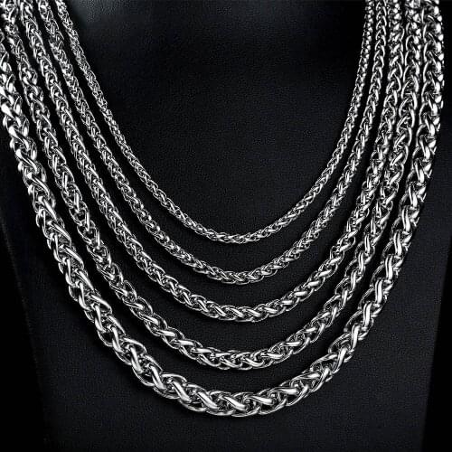 Solid Necklace Palma Titanium steel Chains Link Men Choker Stainless Steel Male Female Accessories Fashion