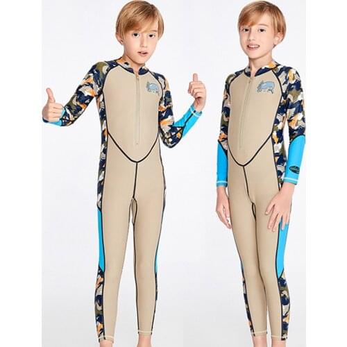 Children Swimsuit One Piece Beach Sun Protection Rash Guard Swimwear Boys With Sleeves Kids Swimming Long Sleeve Surf Swimsuit
