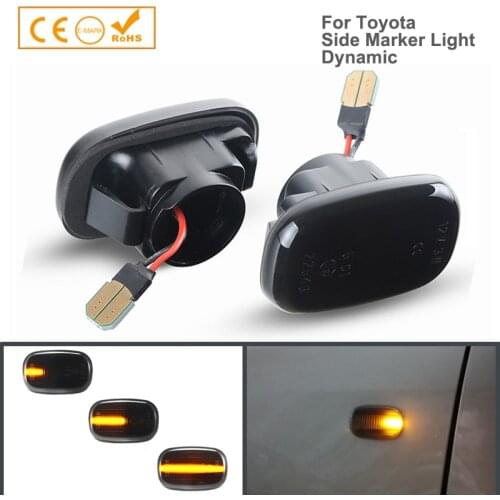 2pcs Dynamic Led Turn Signals Side Marker Light Lamps For Toyota Coralla Camry Caldina Gaia Harrier Picnic Prius Rav4 Yaris