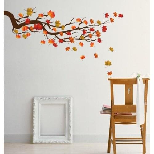 Creative Maple Leaf Wall Stickers Living Room Sofa TV Backdrop Wall Decoration Aesthetic Bedroom Mural Self Adhesive Decals