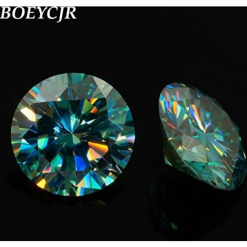 BOEYCJR 0.5ct 5mm Round Brilliant Cut Blue Moissanite Loose Stone VVS1 Excellent Cut Jewelry Making Stone