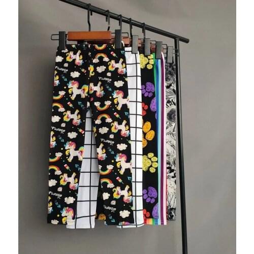 Spring Summer Leggings For Girls Thin Cute Pattern Printed Trousers Girls Stretch Slim Pants leggings Girl Children Clothing