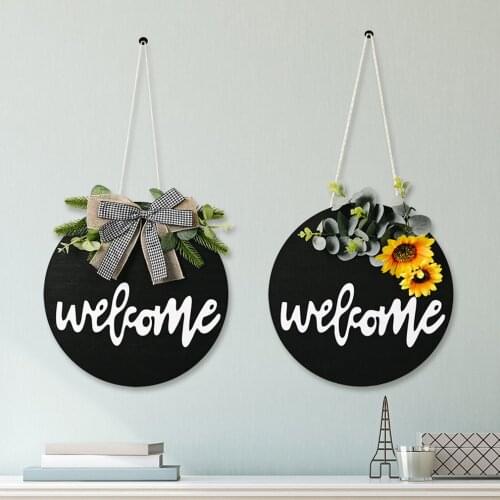 Hot Welcome Sign Front Door Round Wood Sign Hanging Welcome Sign For Farmhouse Porch Spring Welcome Sign Front Door Decoration