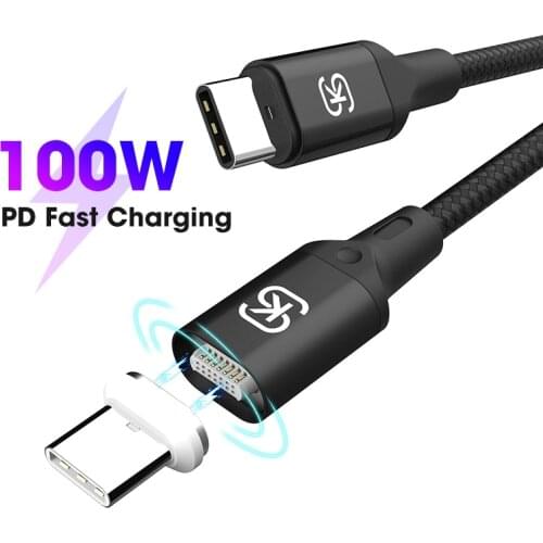 100W PD Magnetic Charging Cable Fast Charge USB-C Type C Cable male to male for Macbook Pro Laptop reversible ctoc Cable SIKAI