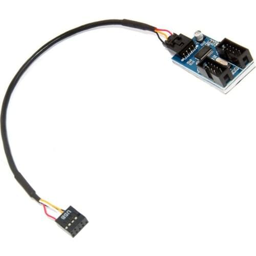 Motherboard 9 Pin USB Header Splitter Male 1 To 4 Female Extension Splitter Cable Desktop Card 9-Pin Connector Adapter Port