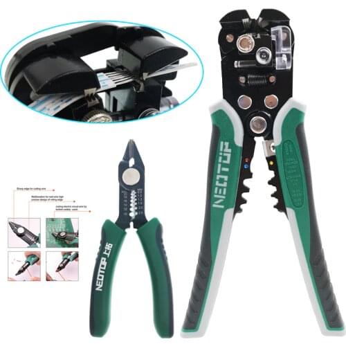 New Wire Stripper Multifunctional Quick 0.2-6mm² Cable Stripping Cutting Crimping Pliers Electrician Repair Hand Tools Set