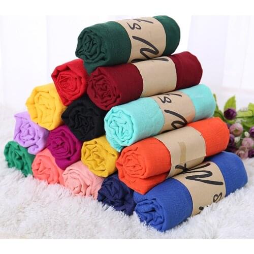 Monochrome Candy Colored Silk New Cotton Linen Scarf Solid Color Female Scarf Women Gift Scarf Beautiful Scarves NS4351