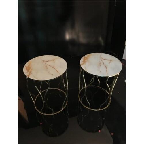 Marble Pattern Gold Pedestal 2'li Fiskos wohnzimmertisch طاولة غرفة معيشة столик из стекла