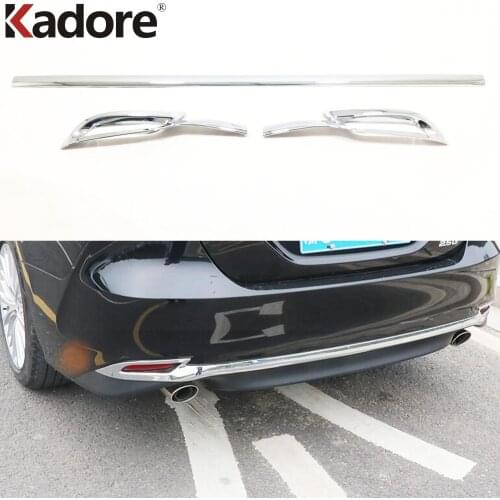 Rear Bumper Cover Trim For Toyota Camry LE XLE 2018 2019 2020 ABS Chrome Rear Fog Light Cover Trim Car Styling Accessories 3pcs