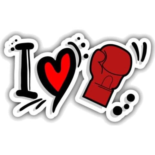 Hot I Love Boxing Color Car Sticker Motorcycles Bumper S Cover Scratch Decal Auto Exterior Accessories KK11*6cm