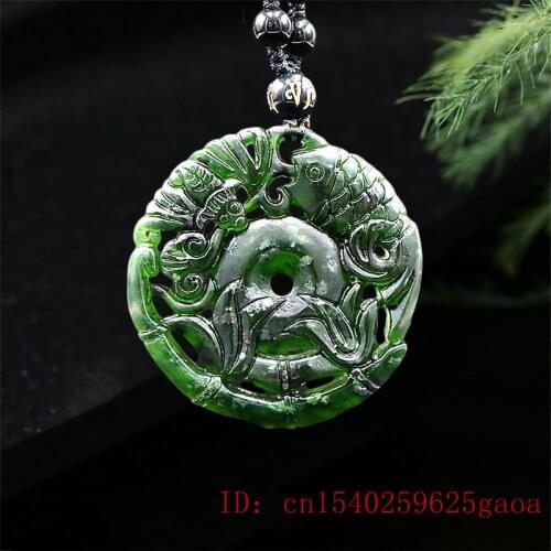 Jade Bat Pendant Necklace Fashion Jewellery Charm Amulet Chinese Fish Black Green Gifts Carved Natural