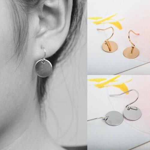 New Fashion Personality Simple Disk Pendant Earrings for Women