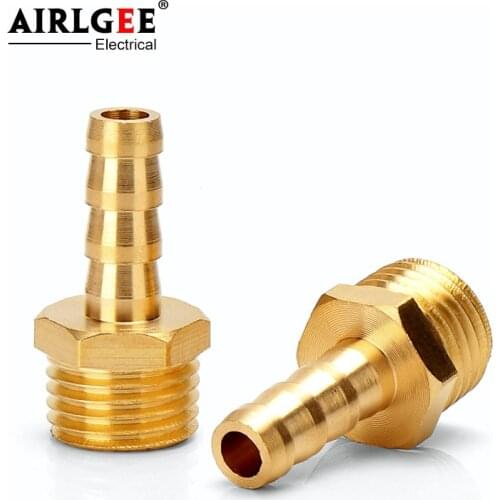 Pagoda 6/8/10/12/14mm Hose Barb Tail Brass Pipe Fitting BSP Male Connector Joint Copper Coupler Adapter 1/8" 1/4" 1/2" 3/8"