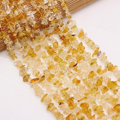 Natural Citrines Crystal Stone Beads Freeform Chips Gravel Bead for Women Necklace Bracelet Jewelry Making DIY Accessories