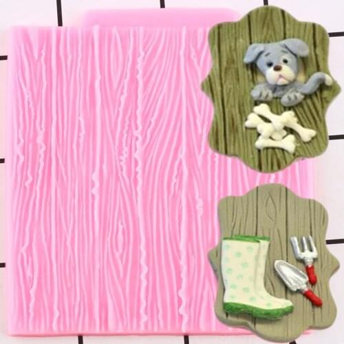Tree Bark Texture Cake Border Silicone Mold Wood Pattern Mat Fondant Cake Decorating Tools Candy Clay Chocolate Molds Baking