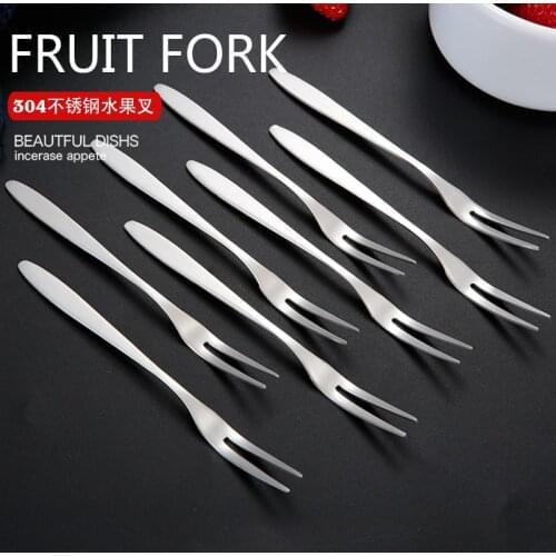 20pcs 304 stainless steel fruit fork cake moon cake fork dessert fork fruit sign kids fork fork spoon knife set