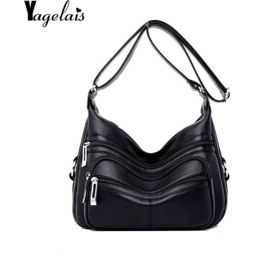 Yagelais 2019 New Soft Crossbody Bags For Women Pu Leather Handbags Designer Women Shoulder Bags Many Pocket Big Crossbody Bags