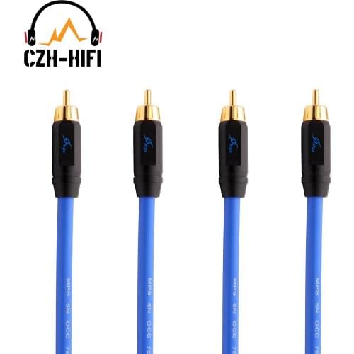 1pair Mps Brand New AUDIO CABLE 99.99997% OCC Male to Male Phono RAC Coaxial Cable for TV DAC Preamp Amplifier Video Digital