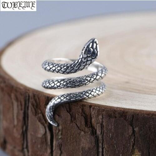 100% 925 Silver Snake Ring Real Vintage 925 Sterling Surpent Ring Pure Silver Womens Ring