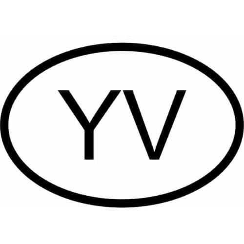 14.7CM*10CM CAR STICKER VINYL DECAL YV VENEZUELA COUNTRY CODE OVAL C10-01313