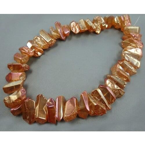 15.5inch/strand Big Crystal Pillar Finish Champagne Crystal Point Pendants Wholesale Mystic Titanium Necklace Crafts Supplier