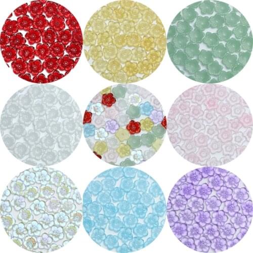 20/40pcs Small Flower Beads Multi Gradient Color Glass Beads For Jewelry Making Handmade DIY Accessories Bracelet