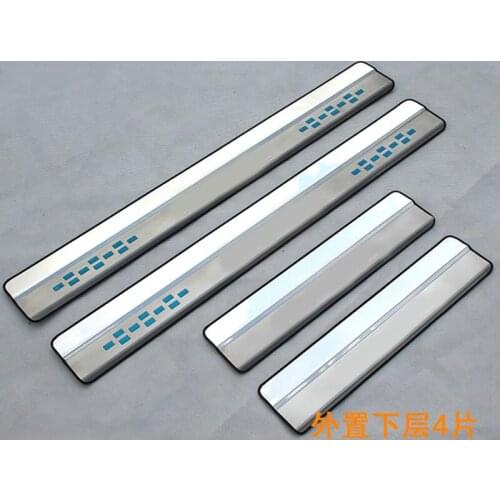 4pcs/set Car Accessories Stainless Steel Scuff Plate Pedal Door Sill For Nissan X-trail Xtrail X trail 2014 2015 2016
