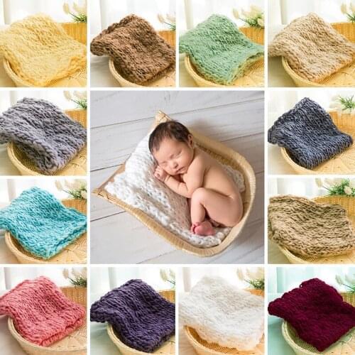 55*55cm Newborn Baby Photography Background Baby blanket mat Handcraft Acrylic Fiber Blanket Basket Stuffer Filler